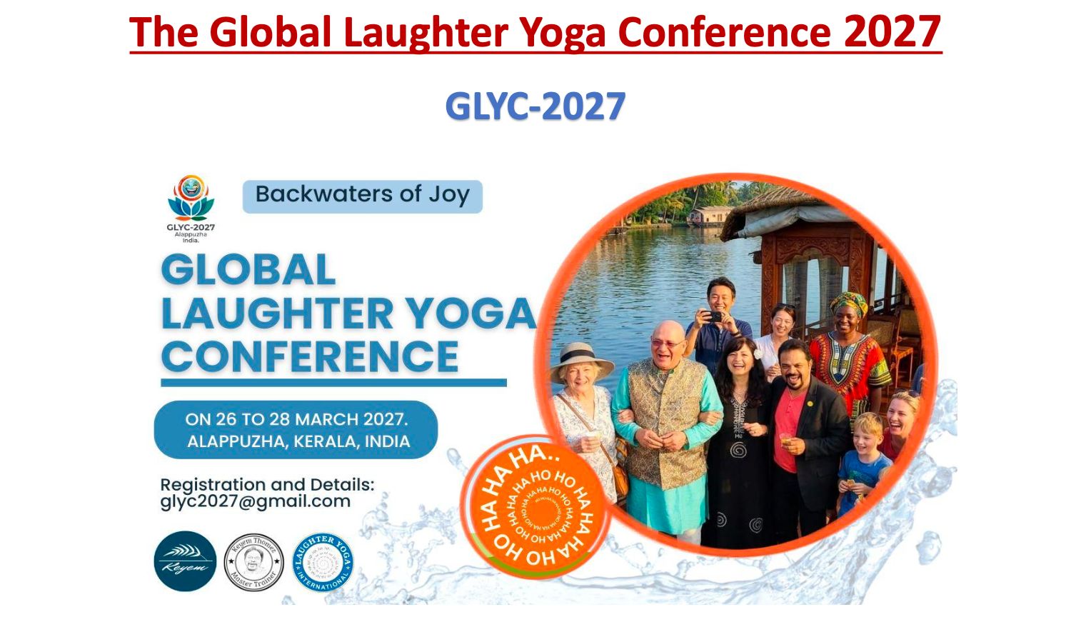 Global Laughter Yoga Conference, India, March 2027 image